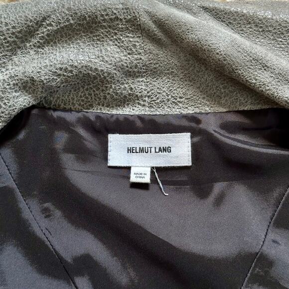 Helmut Lang Gray Lamb Leather Biker Moto Jacket Asymmetrical Women’s Size XS-S - Picture 13 of 15